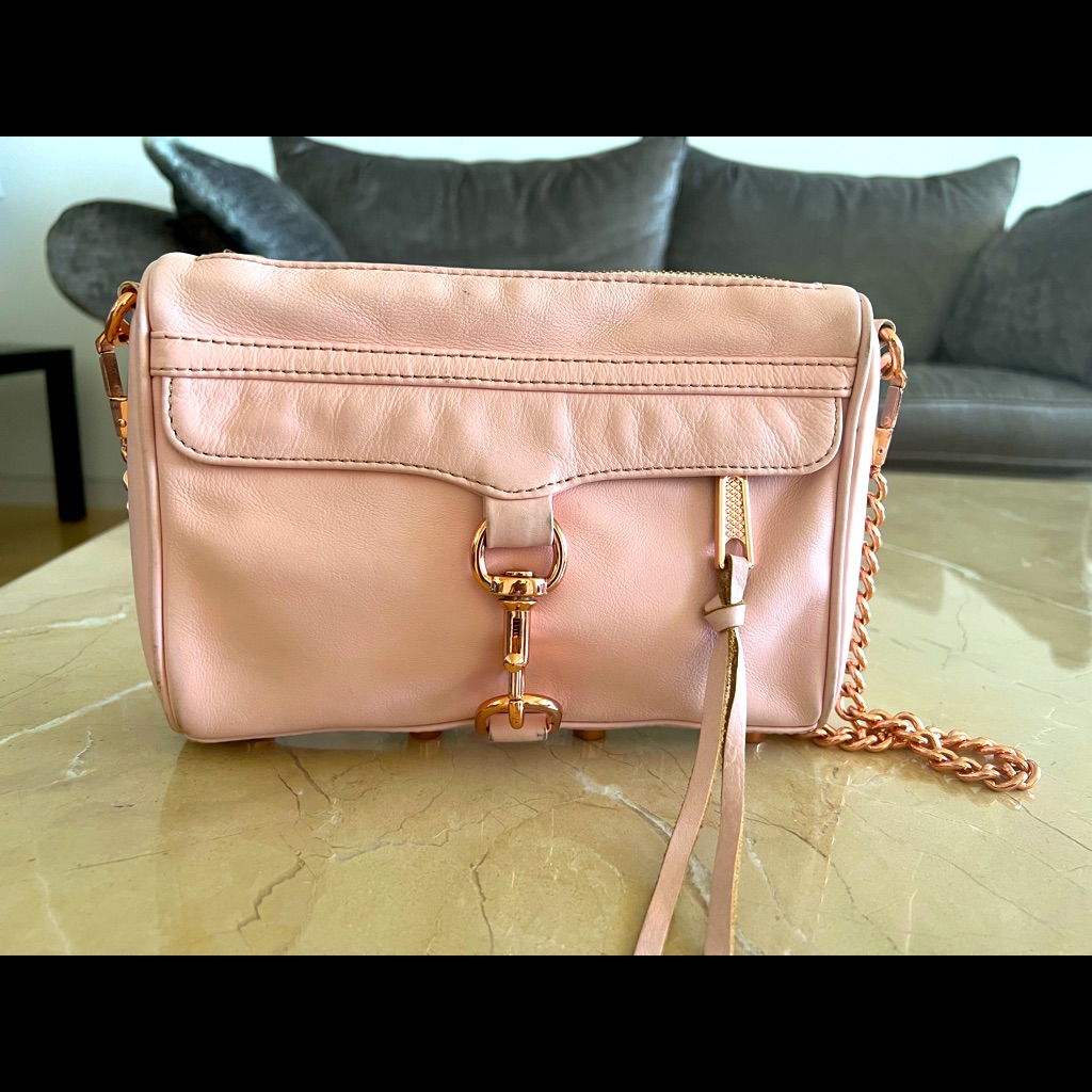 Rebecca Minkoff Mini Mac Pink Nude Rose Gold Hardware Crossbody Shoulder Bag